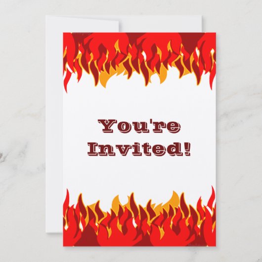 Red Flames Editable GRILLEN Einladung (Vorderseite)
