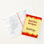 Red Flames Editable Retro GRILLEN Rezept Notizblock (Innenseite)