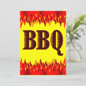 Red Flames Editable Western GRILLEN 12x18 Einladun Einladung (Stehend Vorderseite)
