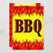 Red Flames Editable Western GRILLEN 12x18 Einladun Einladung (Vorne/Hinten)