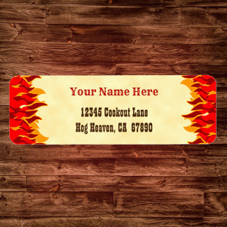 Red Flames Editable Western Rücksendeadressen-Aufk