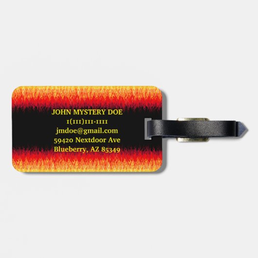 Red Flames Gepäckanhänger (Rückseite horizontal)