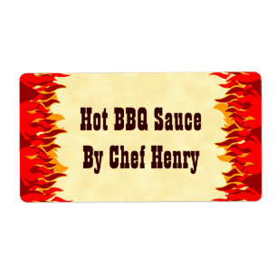 Red Flames GRILLEN Custom Canning Labels