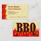 Red Flames GRILLEN Custom Western Business Card Visitenkarte (Vorne/Hinten)