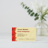 Red Flames GRILLEN Custom Western Business Card Visitenkarte (Stehend Vorderseite)