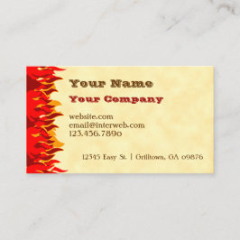Red Flames GRILLEN Custom Western Business Card Visitenkarte