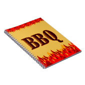 Red Flames GRILLEN Rezept Notebook Notizblock (Rechte Seite)