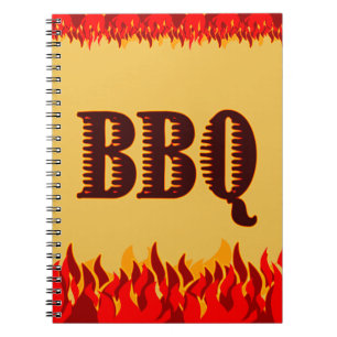 Red Flames GRILLEN Rezept Notebook Notizblock