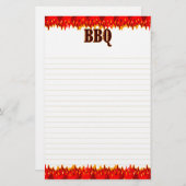 Red Flames GRILLEN Sprichwort Lined Stationery Briefpapier (Vorne/Hinten)