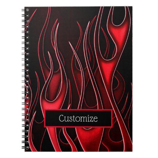 Red Flames Notebook Notizblock (Vorderseite)