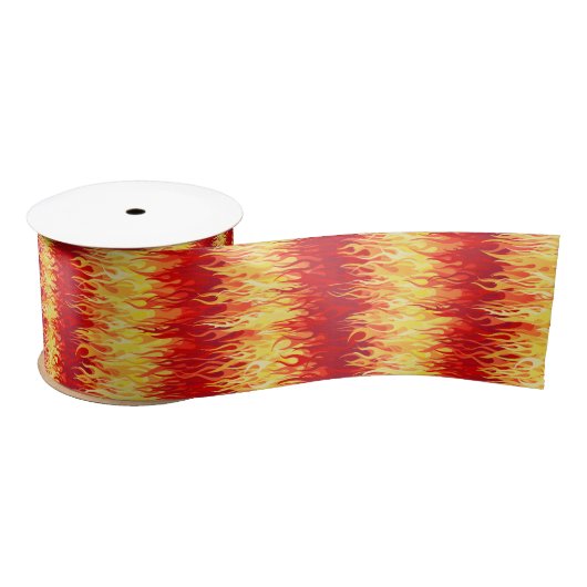 Red Flames Pattern - Frisierte Auto Satinband (Spule)