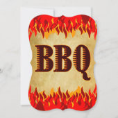 Red Flames Western GRILLEN Party Einladung (Vorderseite)