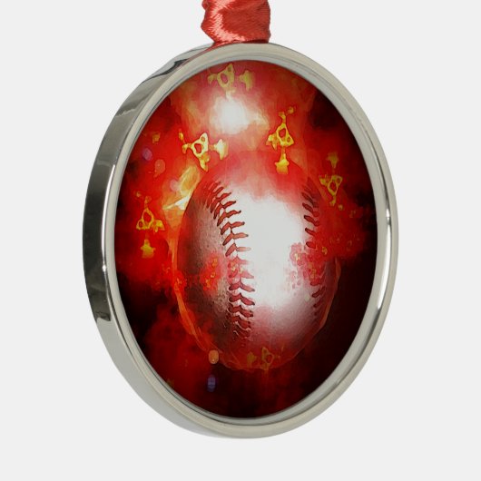 Red Flaming Baseball Weihnachtsbaum Ornament (Rechts)