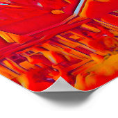 Red Flaming Suburb Poster (Ecke)