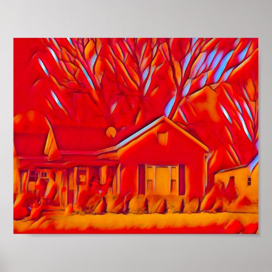 Red Flaming Suburb Poster (Vorne)