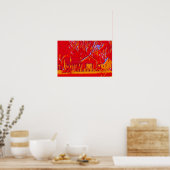Red Flaming Surburbs Poster (Küche)