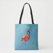 Red Flamingo auf Light Blue Tasche (Vorderseite)