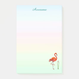 Red Flamingo und Reed Pflanze auf Pastel Shades Post-it Klebezettel