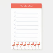 Red Flamingos & Calligraphie auf weißen Dingen zu Post-it Klebezettel (Vorderseite)