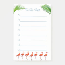 Red Flamingos & Green Palm Blätter Dinge zu tun Post-it Klebezettel