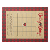 Red Flannel Bingo Baby Showspiel Pack Notizblock (Vorderseite)