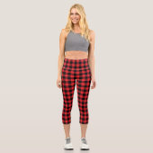 Red Flannel Buffalo Karo Pattern Capri Leggings (Vorderseite)