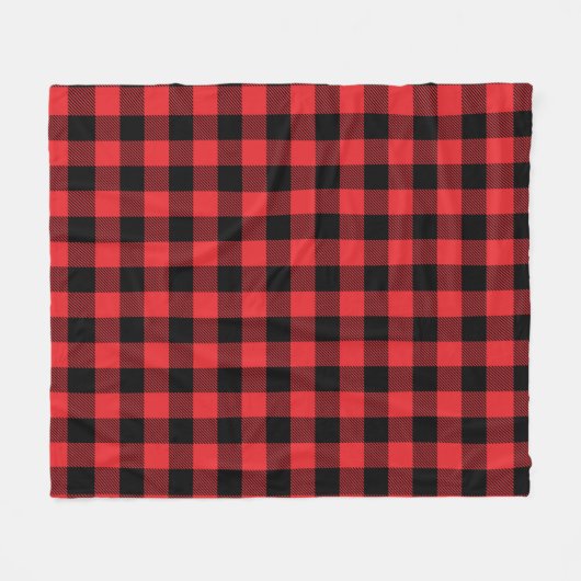 Red Flannel Buffalo Karo Pattern Fleecedecke (Vorderseite (Horizontal))