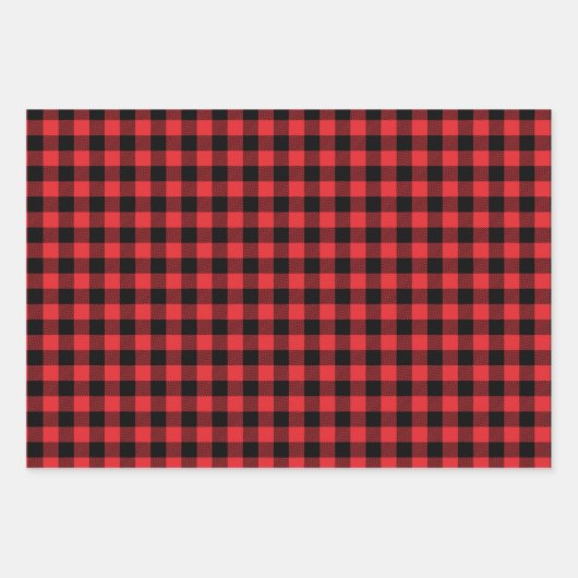 Red Flannel Buffalo Karo Pattern Geschenkpapier Set (Vorderseite 3)