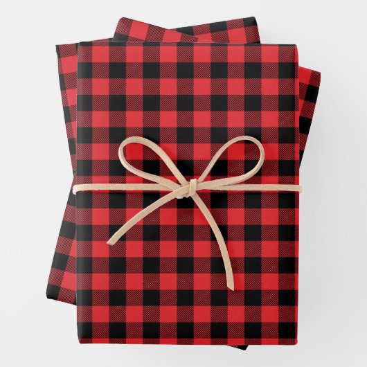 Red Flannel Buffalo Karo Pattern Geschenkpapier Set (Beispiel)