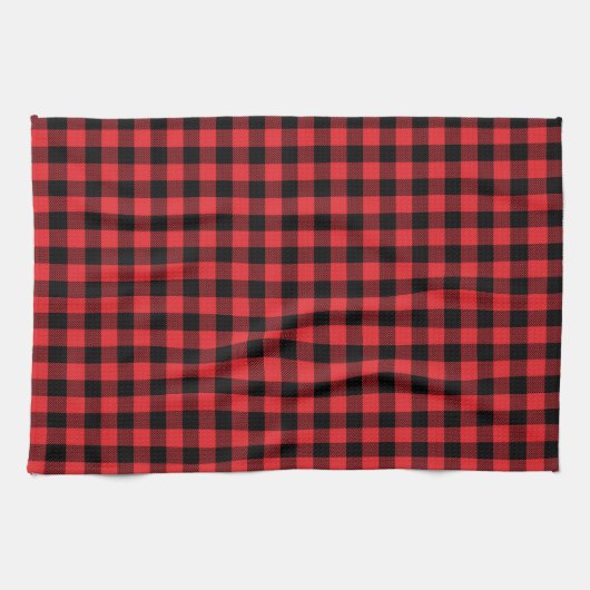 Red Flannel Buffalo Karo Pattern Geschirrtuch (Horizontal)