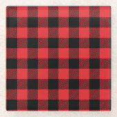 Red Flannel Buffalo Karo Pattern Glasuntersetzer (Vorderseite)