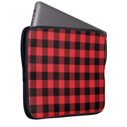 Red Flannel Buffalo Karo Pattern Laptopschutzhülle (Vorne Rechts)