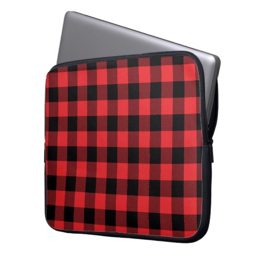 Red Flannel Buffalo Karo Pattern Laptopschutzhülle (Vorderseite Links)