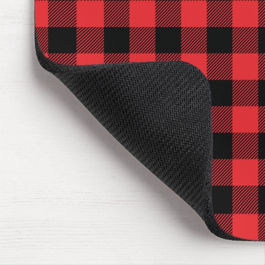 Red Flannel Buffalo Karo Pattern Mousepad (Ecke)