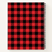 Red Flannel Buffalo Karo Pattern | Name hinzufügen Notizblock (Rückseite)
