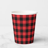 Red Flannel Buffalo Karo Pattern Pappbecher (Rückseite)