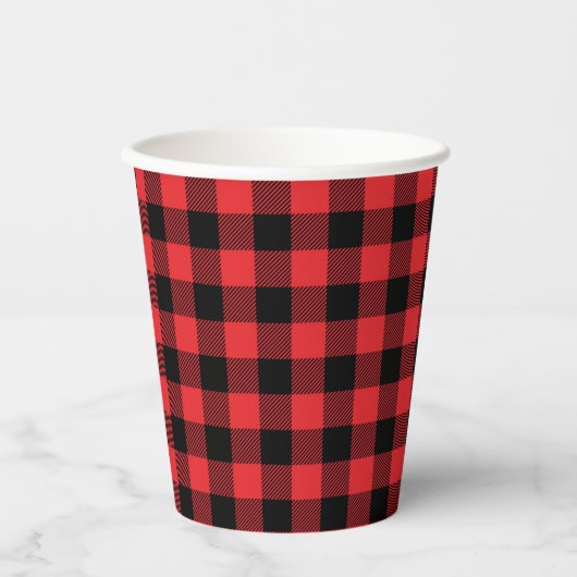 Red Flannel Buffalo Karo Pattern Pappbecher (Vorderseite)