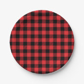 Red Flannel Buffalo Karo Pattern Pappteller (Vorderseite)