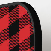 Red Flannel Buffalo Karo Pattern Pickleball Schläger (Linke Seite)