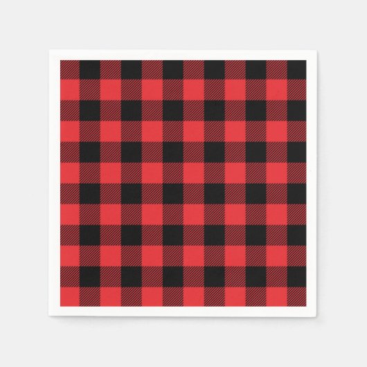 Red Flannel Buffalo Karo Pattern Serviette (Vorderseite)