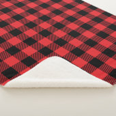 Red Flannel Buffalo Karo Pattern Sherpadecke (3/4)