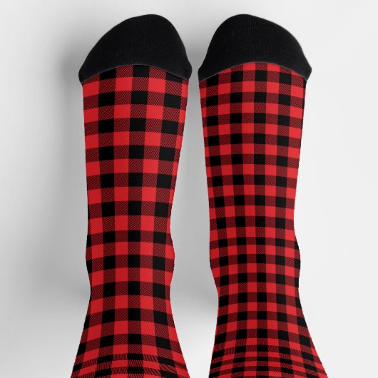 Red Flannel Buffalo Karo Pattern Socken (Oben)