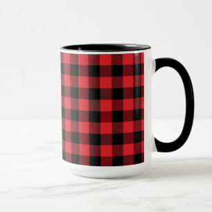 Red Flannel Buffalo Karo Pattern Tasse