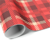 Red Flannel Look Kariert Geschenkpapier (Rolleneckpunkt)