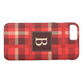 Red Flannel Look Kariert mit Monogram Case-Mate iPhone Hülle (Rückseite (Horizontal))
