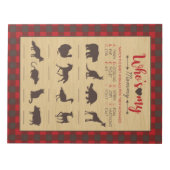 Red Flannel, mein Baby Baby Animal Shower Game Notizblock (Vorderseite)