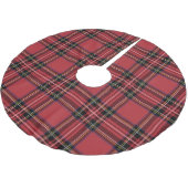 Red Flannel Pattern Polyester Weihnachtsbaumdecke (Schrägansicht)