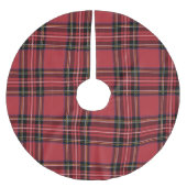 Red Flannel Pattern Polyester Weihnachtsbaumdecke (Vorderseite)