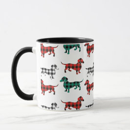 Red Flannel Weihnachtsfeste Dackeln Tasse