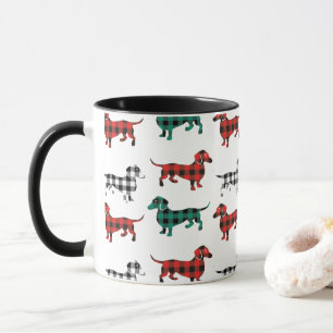 Red Flannel Weihnachtsfeste Dackeln Tasse